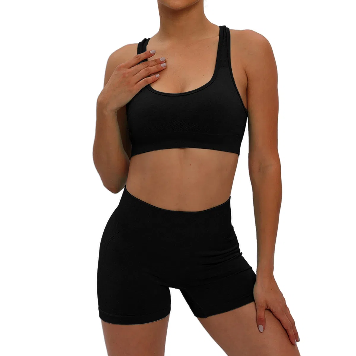 HomyComy Completo Palestra Donna 2 Pezzi Set Sportivo Donna cuciture Tracksuit Jogging Suit Fitness Elastici Tute e Shorts Leggings Set di abbigliamento Yoga Leisure Suit Sportswear