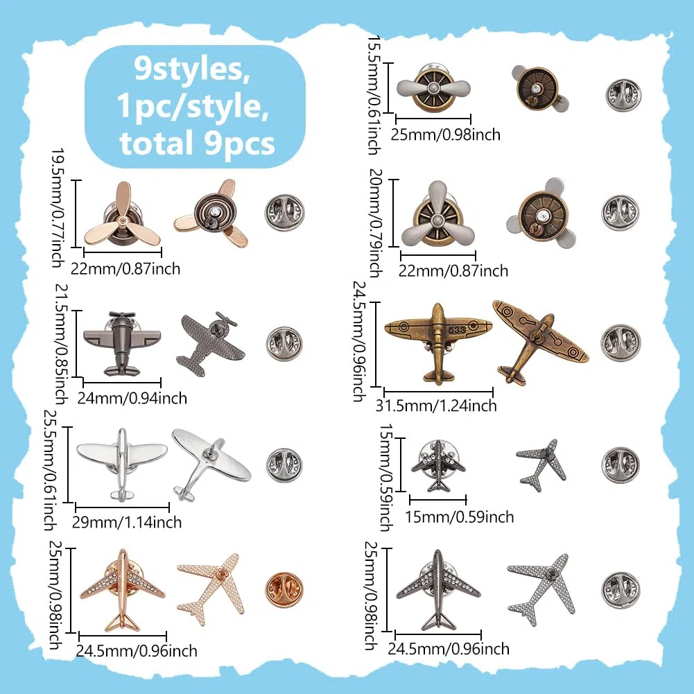 FINGERINSPIRE Spilla per Aereo in Lega 9 Stile Spilla da Baverocon Elica per Aereo da Aviatore Vintage per Piloti Appassionati di Viaggi Accessorio per Colletto da Abito