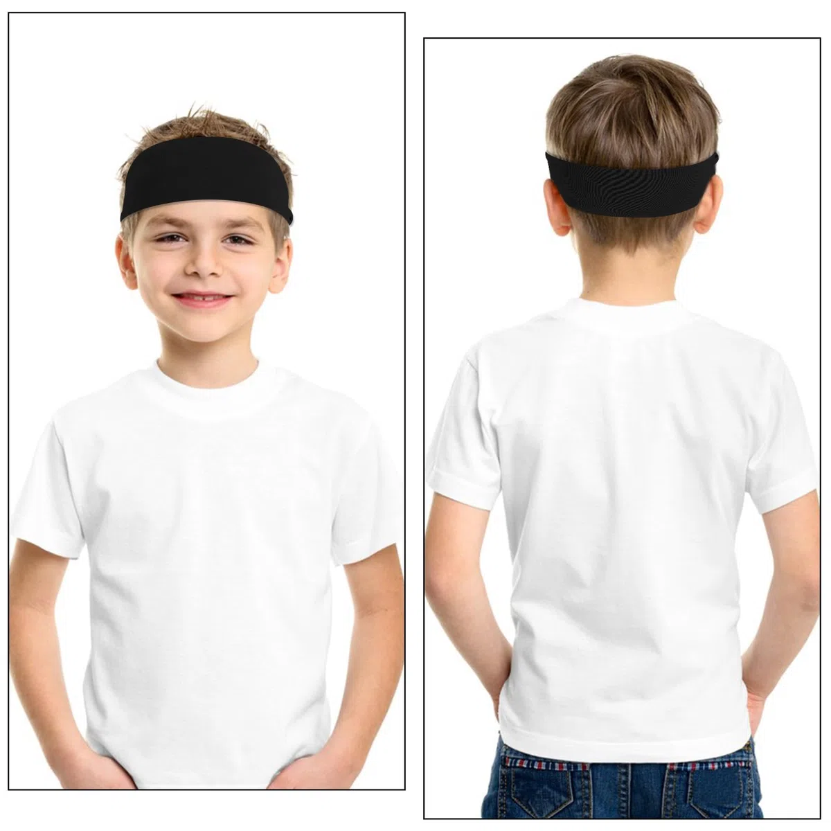 Fasce per bambini, 6 pezzi, fascia sportiva rinfrescante per bambini, fascia per il sudore per calcio, baseball, karate, corsa, fasce elastiche per il sudore per ragazze e ragazzi