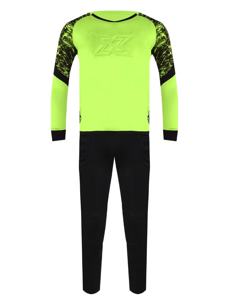 dPois Tuta da Portiere di Calcio per Bambini e Ragazzi Completino Completo Calcio Calcetto Torneo Scuola Sport Maglia da Portiere Maniche Lunghe + Pantaloni Sportivi