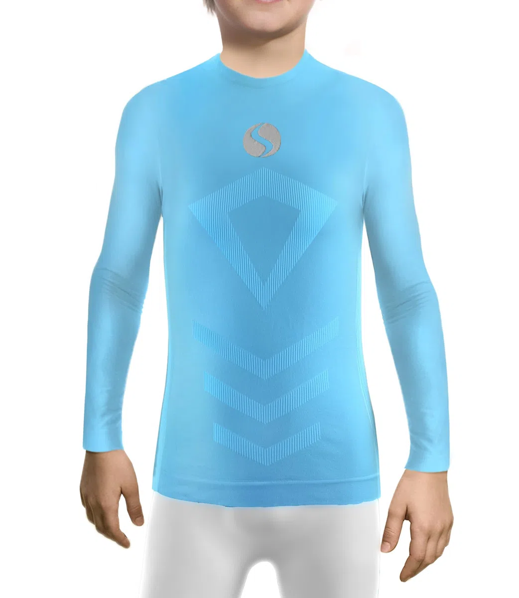 sesto senso Maglia Termica da Ragazzo a Maniche Lunghe Intimo Sportivo a Compressione Base Basic