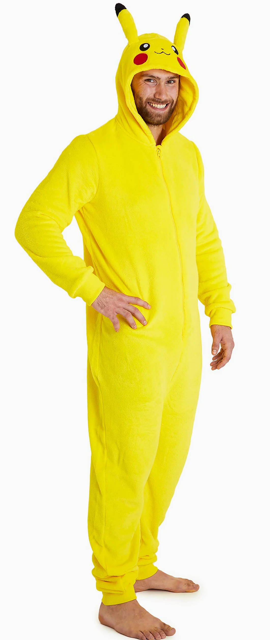 Pokémon Tuta Intera Uomo e Adolescenti, Pigiama Intero Adulto, Pile Abbigliamento da Casa Cappuccio, Regalo Pikachu Snorlax