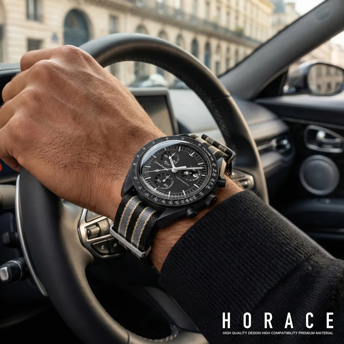 HORACE Cinturino Orologio NATO 20mm Nylon Morbido – Compatibile con Omega x Swatch MoonSwatch – Strumenti Inclusi