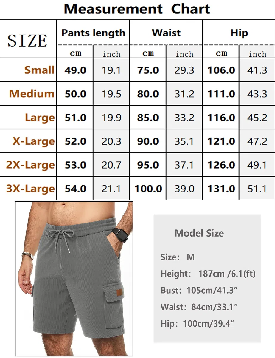 iClosam Pantaloncini Uomo Velluto a Coste Pantaloncini Uomo Cotone Coulisse Estivi Causal Pantaloni Corti Uomo con Tasche