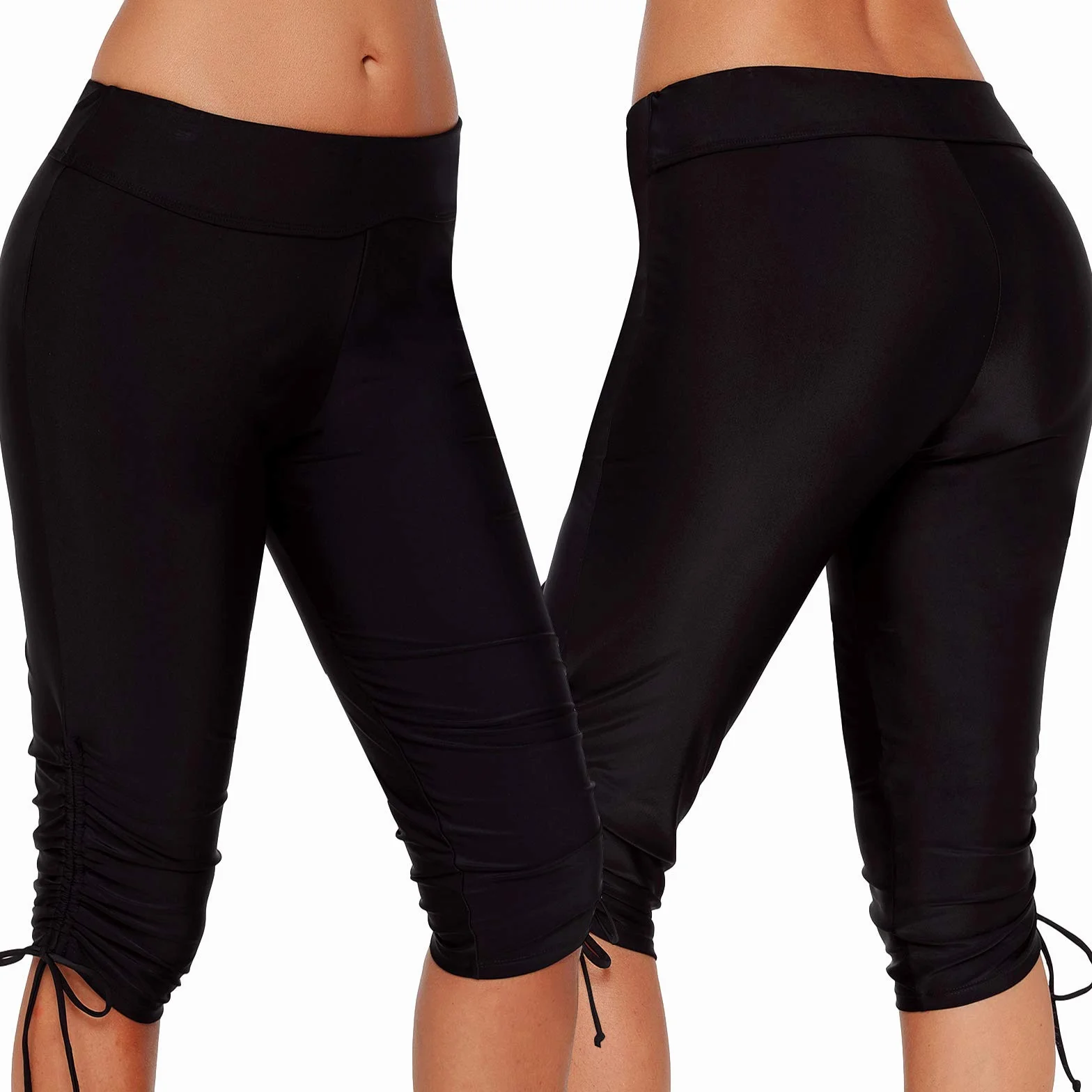 Pantaloncini da Bagno Donna Pantaloncini da Bagno Sportivi ad Asciugatura Rapida Pantaloncini da Bagno a Vita Alta Tinta Unita S-XXL