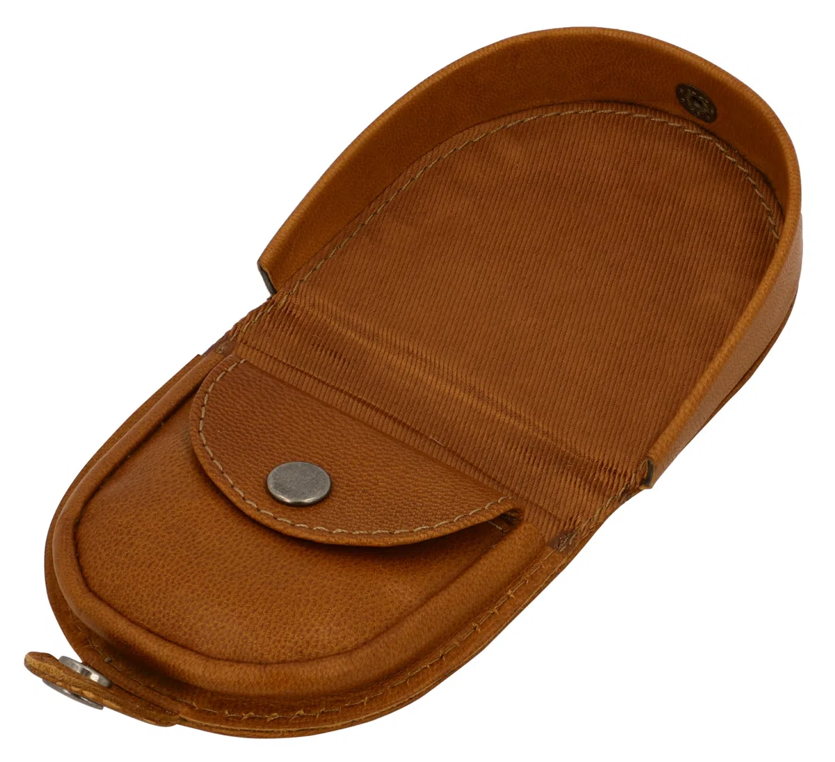 Gusti Leder studio ''Brian'' borsellino portamonete banconote monete vintage vera pelle festa disco unisex marrone cognac 2A14-22-5