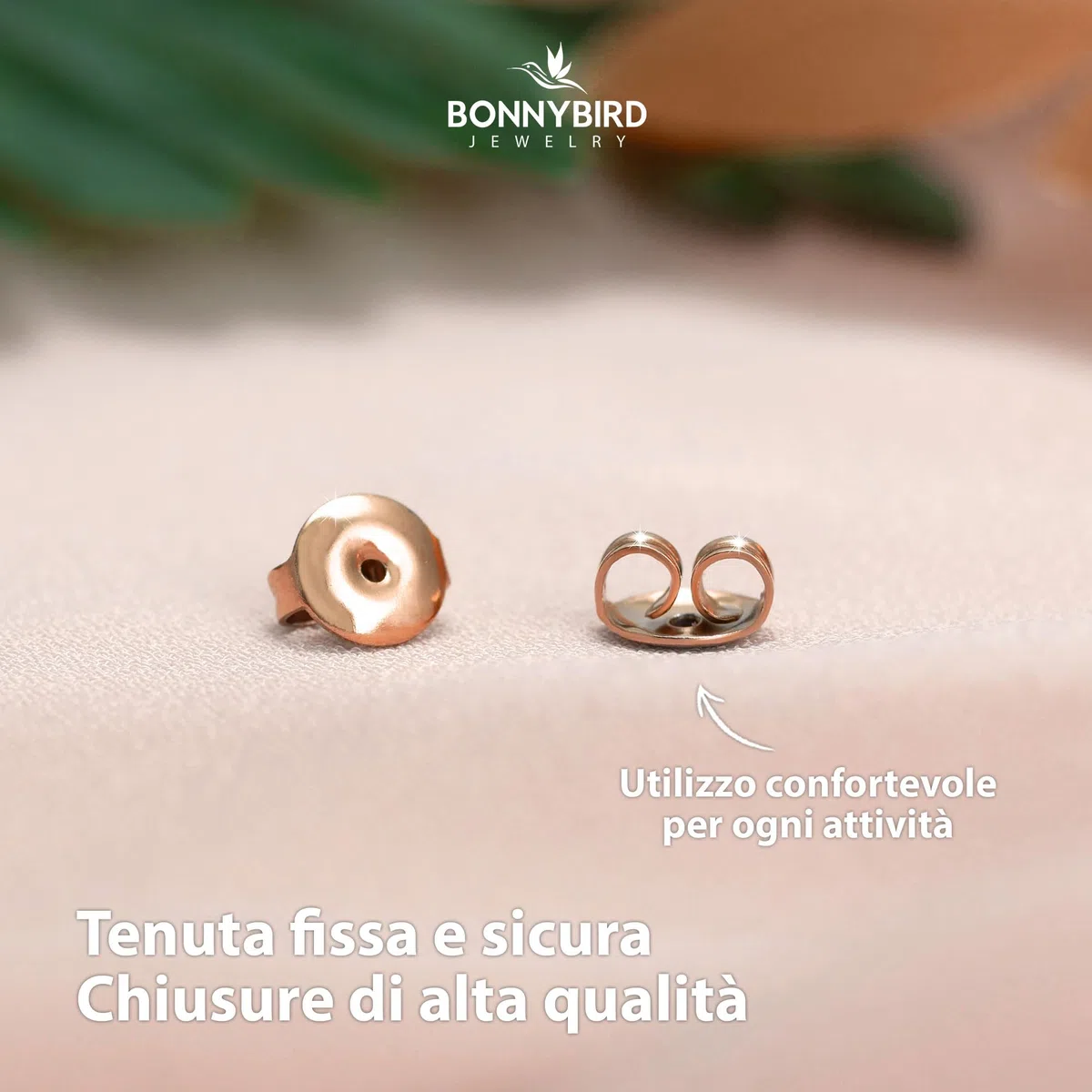 BONNYBIRD® Orecchini Acciaio Chirurgico Donna in Argento, Oro e Oro Rosa - Anallergici e Impermeabile