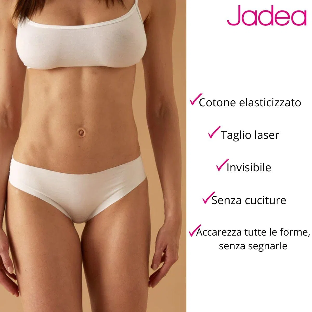 JADEA Slip Donna Taglio Laser Cotone Elasticizzato, Slip Invisibile, Intimo Invisibile Senza Cuciture, Morbido e Confortevole, Pacco 6 o 12 Pezzi