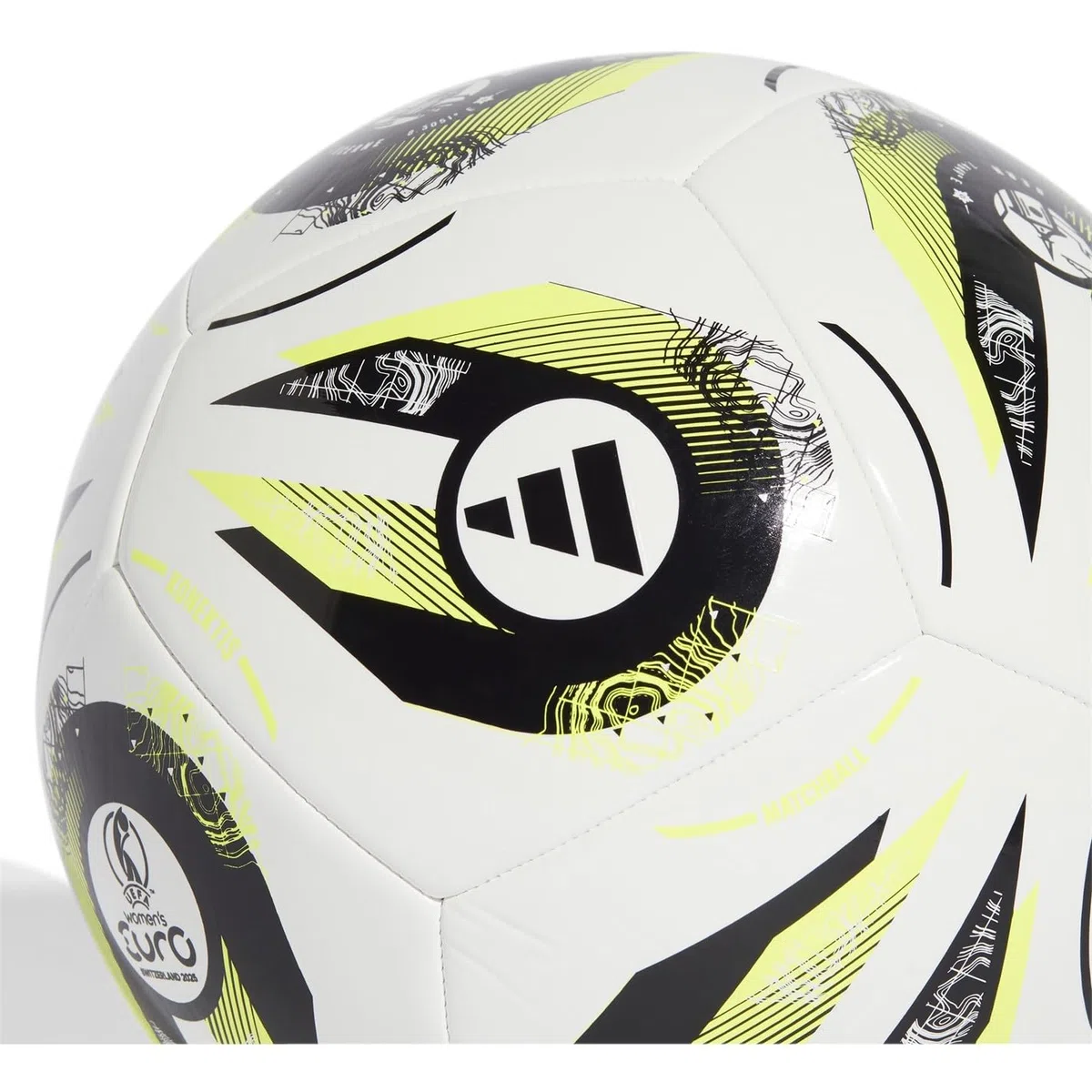 adidas Unisex - Adulto Womens EUROs 2025 Club Football, white/black/lucid lemon, 4