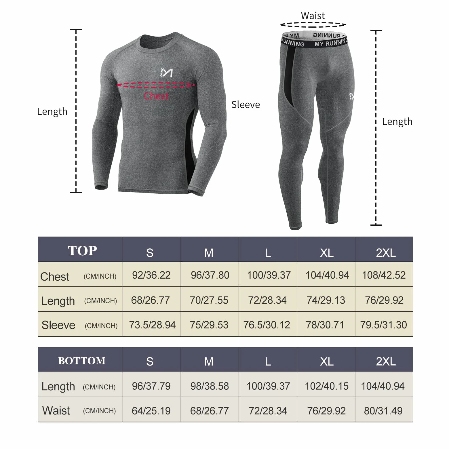 MEETYOO Thermounterwäsche Set Herren Biancheria Intima Termica Uomo