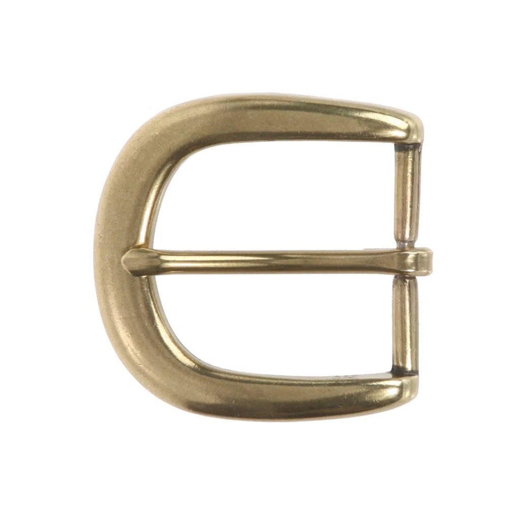 Fibbia per cintura a ferro di cavallo, 34 mm, senza nichel, in ottone anticato