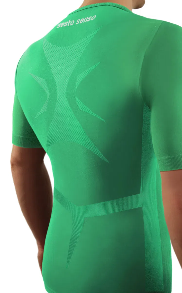 sesto senso Maglietta Sportiva da Uomo a Maniche Corto Biancheria Intima Termica a Compressione