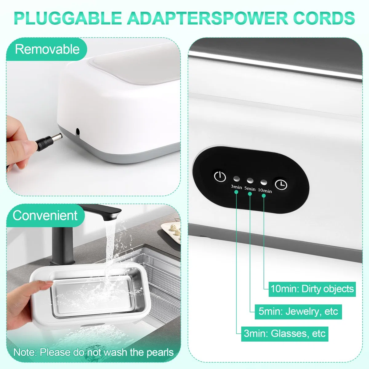 MXTIMWAN Pulitore Ultrasuoni 640ml, 49kHz Lavatrice Ultrasuoni Occhiali, 40w Pulitore Ultrasuoni Portatile, con 3 modalità di Pulizia, Funzione Touch