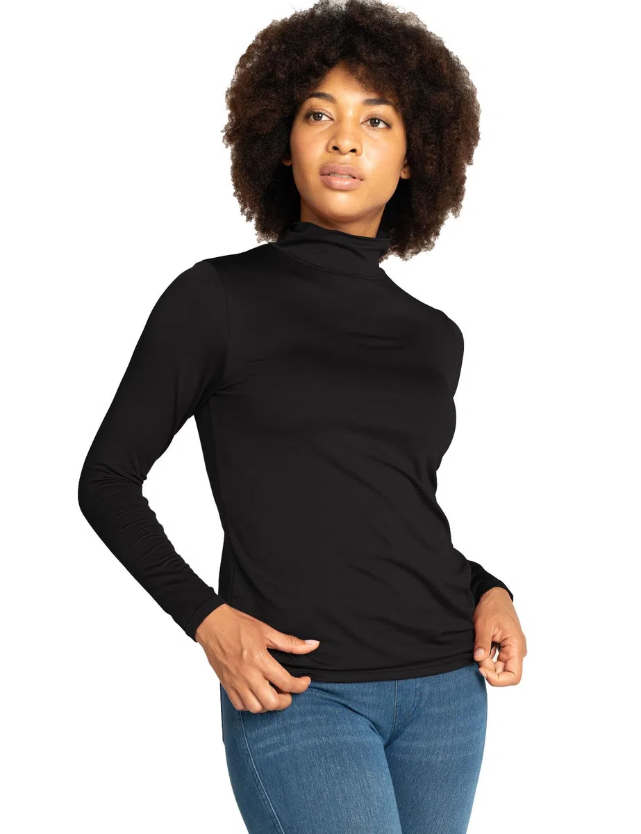 LAPASA Donna Maglia Termica Collo a Lupetto L87 L89 - Abbigliamento Termico Traspirante a Maniche Lunghe Fodera in Pile Strato Base