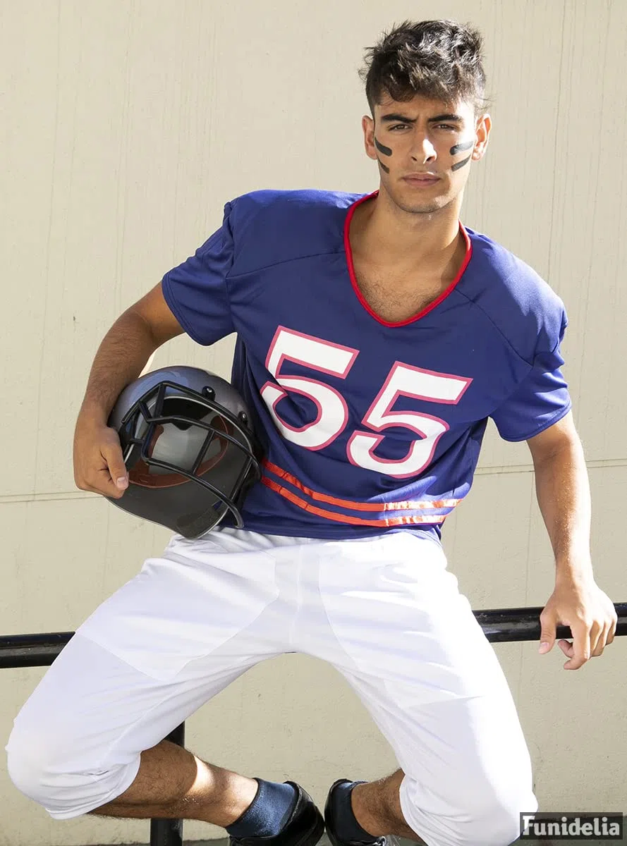 Funidelia | Costume da Football Americano per Uomo Taglia L Rugby, Quarterback, Football Americano, Professioni - Azzurro/Blu
