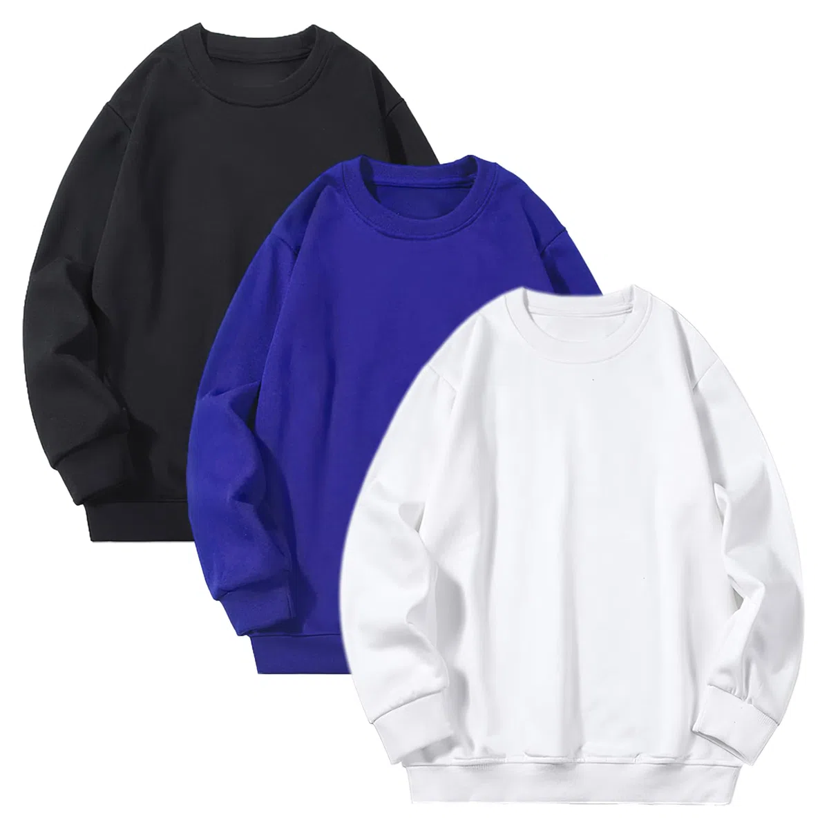 amropi Felpe Senza Cappuccio per Ragazzi 3 Pack Felpa a Righe Manica Lunga Cotone Sweatshirt per 5-12 Anni