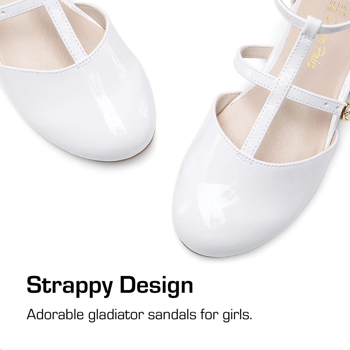 DREAM PAIRS Mary Jane - Scarpe basse da bambina, con cinturino a T