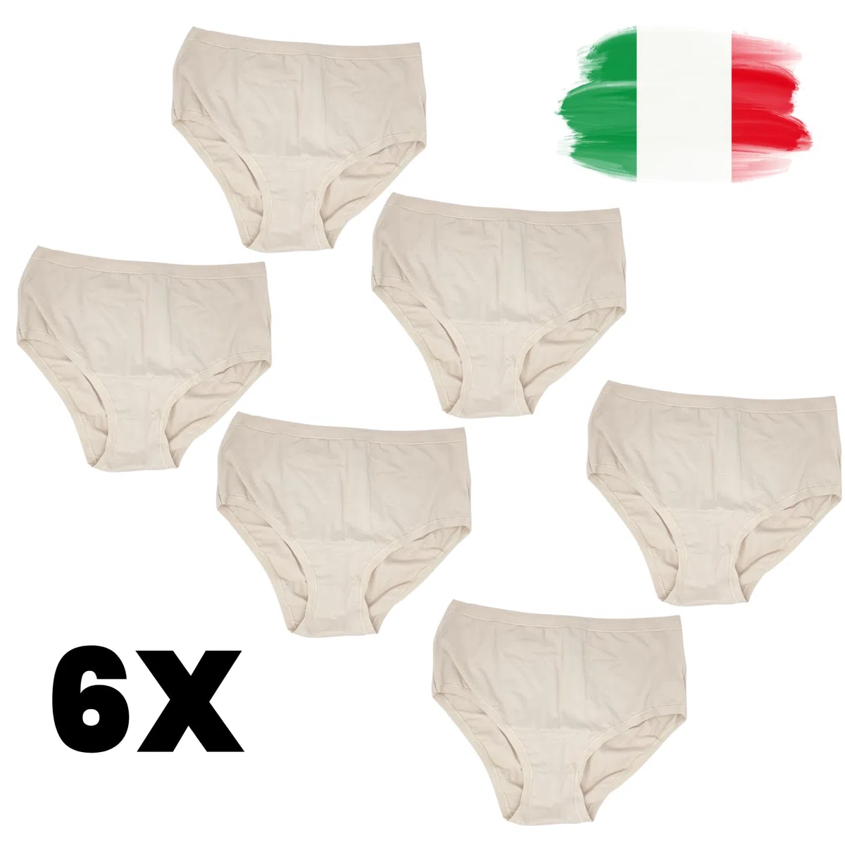 Frames Set 6 Mutande Donna Cotone Vita Alta Elasticizzate, Culotte Donna Cotone Made in Italy Mutande Cotone Elasticizzato Anche Taglie Forti Intimo Donna
