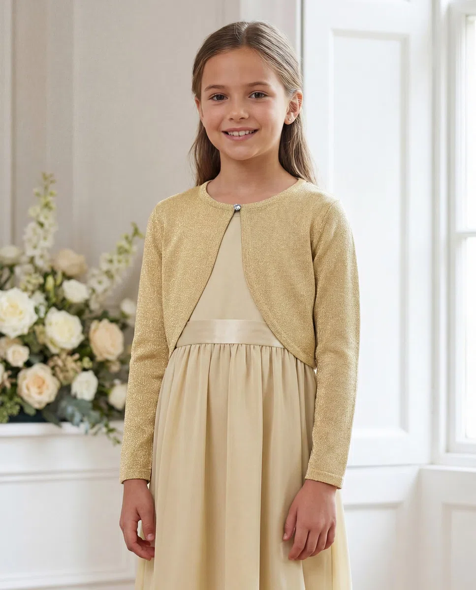 BlackButterfly Bambini Manica Lunga Scintillante Bolero Ragazze Cardigan
