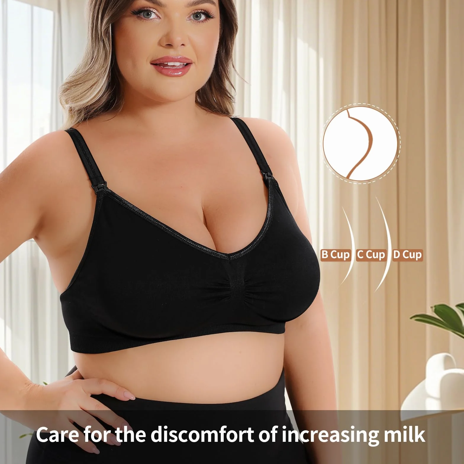 3 Pezzi Reggiseno Allattamento Donna, Reggiseni Premaman Senza Cuciture Senza Ferretto Reggiseno Gravidanza maternità Nursing Bra con Estensione e Imbottito