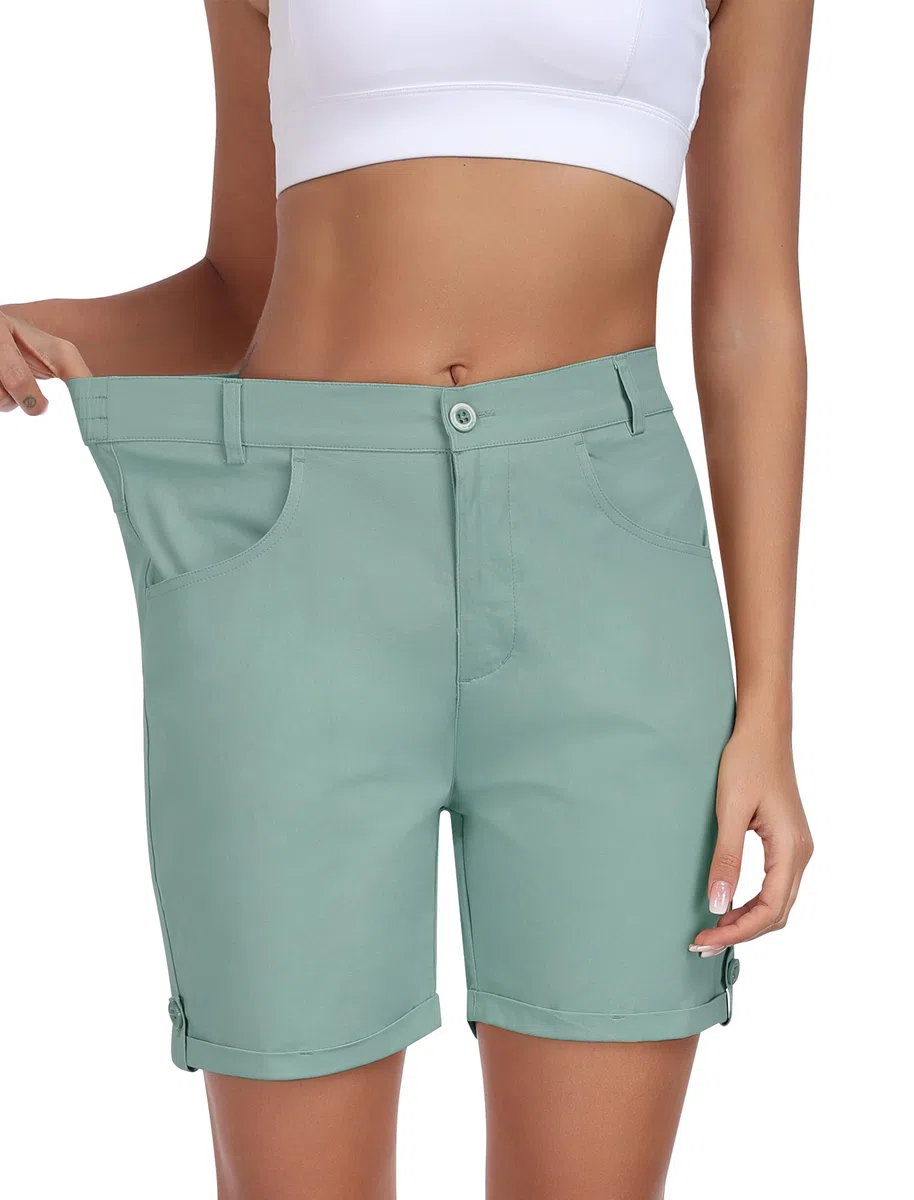MoFiz Pantaloni Cargo Corti Donna Cotone Bermuda Shorts Pantaloncini Trekking Estivi