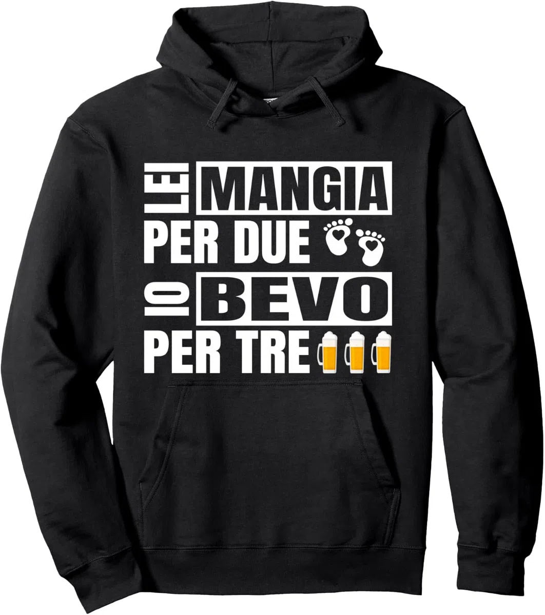 Divertenti Regali Per i Neo Genitori Padre Incinta - Felpa con Cappuccio Nero Unisex - Adulto - S - Gravidanza