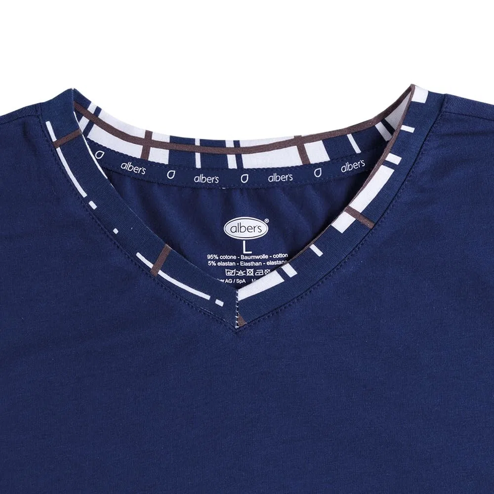 alber's — Set Pigiama Cotone Uomo con Maglia a Maniche Lunghe e Pantalone Lungo Coordinato