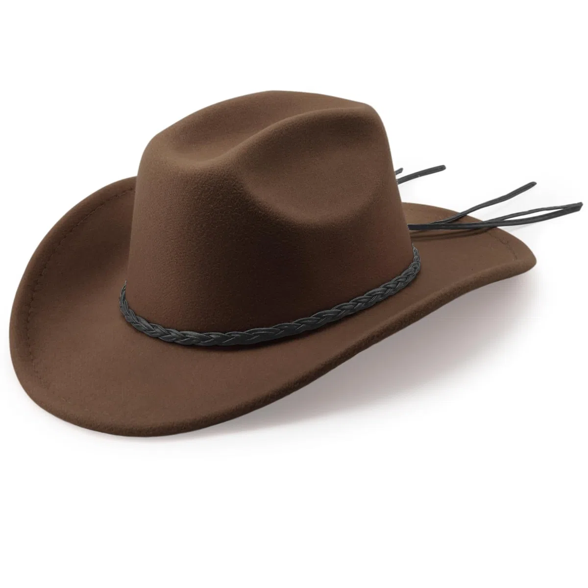 DRESHOW Cappello da Cowboy Donna Classico Cappello Western Retro a Tesa Larga con Fibbia e Cintura Cappelli Fedora in Feltro Arrotolati Unisex