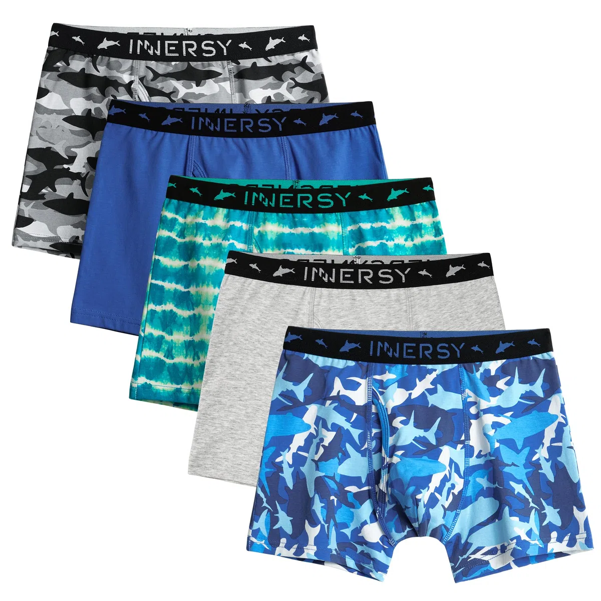 INNERSY Mutande da ragazzo in cotone boxer con apertura, morbido retrò, confezione da 5