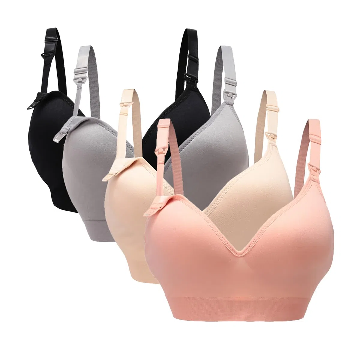 Reggiseno Allattamento per Le Donne Reggiseno Coppa Morbida Confezione da 4