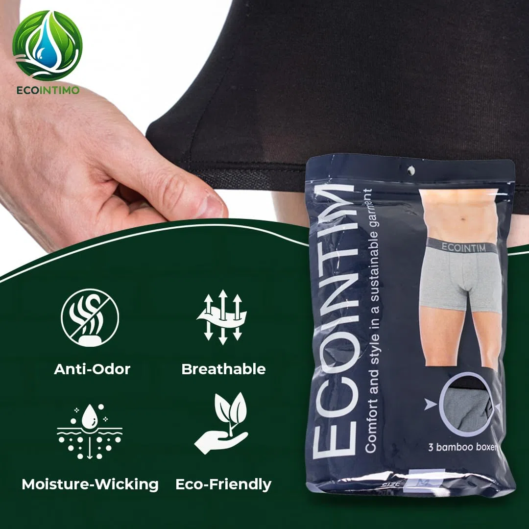 Boxer Uomo [Pack da 3] | 93% Fibra di bambù, 7% Elastan, Traspiranti, Morbidi e sagomati, Ideali Come Intimo Quotidiano e Sportivo