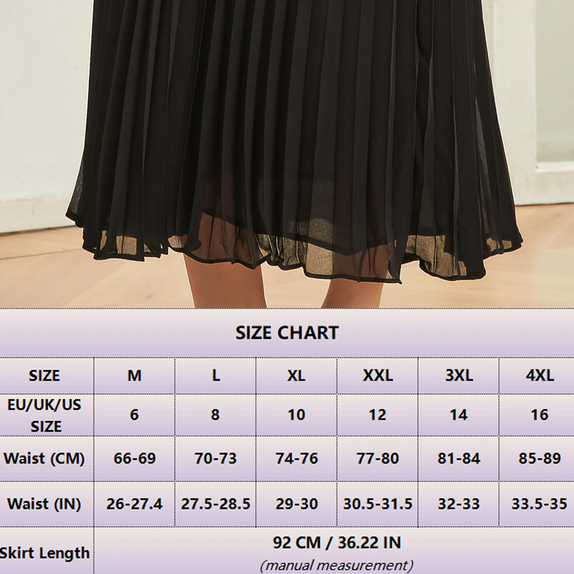 Gonna Premaman Gravidanza da Donna Plissettata Elastica a Vita Alta, sopra la Pancia, A Linea maternità in Chiffon