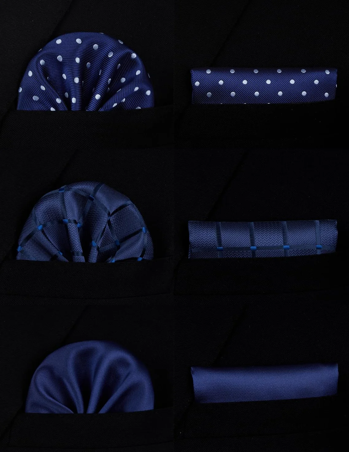 HISDERN Lotto 3 pezzi Cravatta da uomo Classica elegante Righe a quadri Cravatte in tinta unita e fazzoletto Cravatta in seta Set Cravatta per matrimoni Cravatta a quadri Set multipli