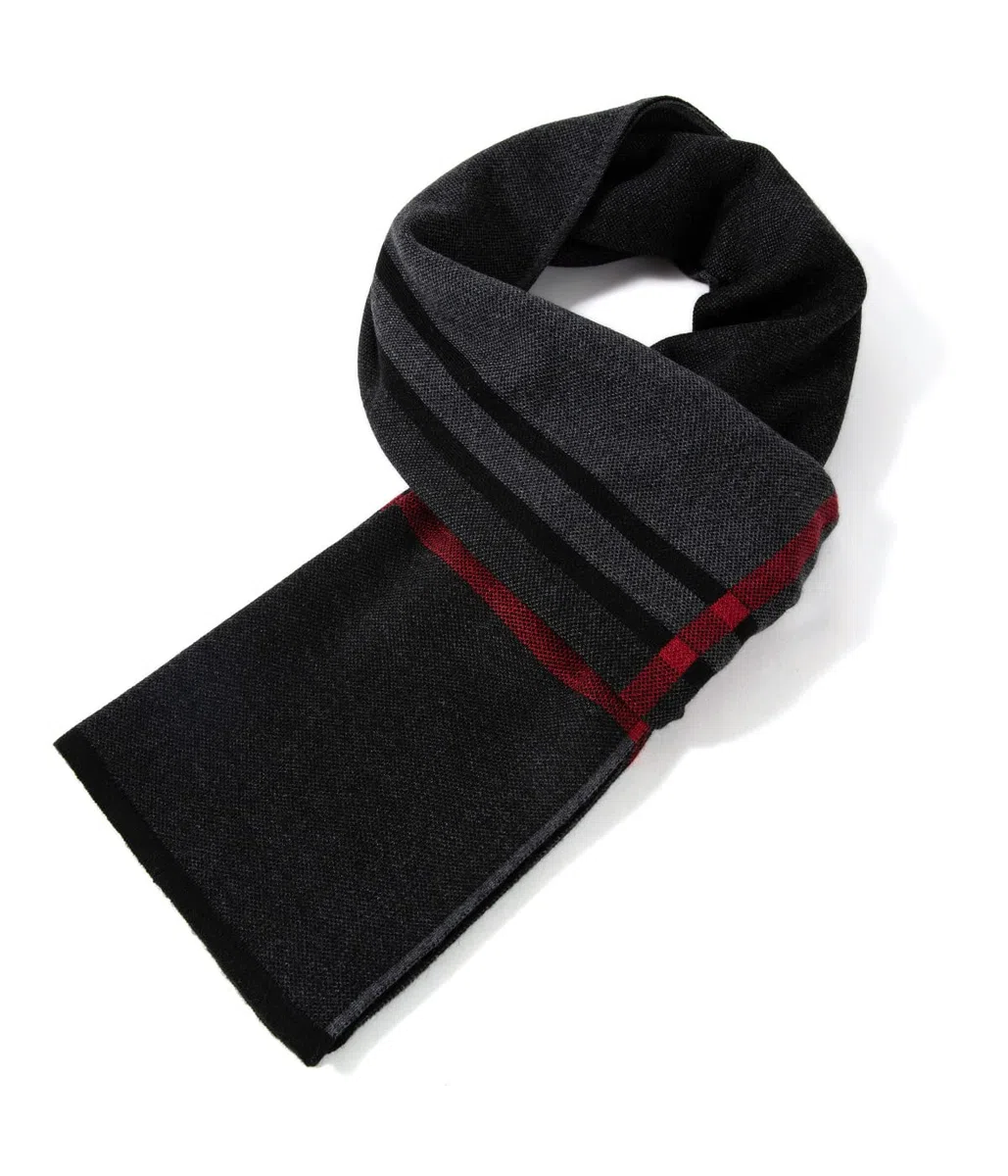 Villand Lussuosa Sciarpa da Uomo in Lana Merino a Righe - Confezione Regalo Avvolto Inverno Morbido Caldo Spesso Lavorato a Maglia Cravatte per Uomo