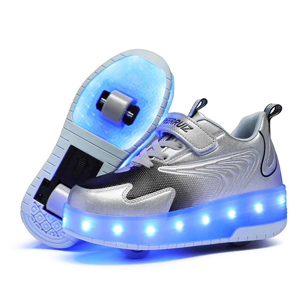 Mateju Scarpe con Rotelle per Ragazzo e Ragazza, Sneakers Retrattile Doppia Ruote 2 in 1 Scarpe da Skateboard per Bambini, Unisex Scarpe Sportive All'aperto Multisport Scarpe