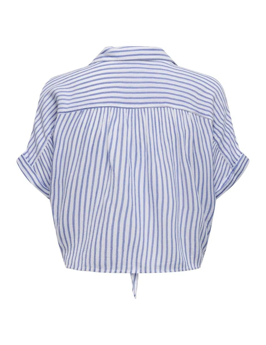 ONLY Camicia da Donna Maniche Corte e Nodo al Collo, soffice e Chic