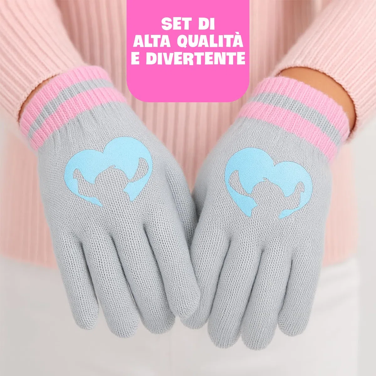 Set invernale Stitch per bambina – Cappello, sciarpa e guanti Disney – Accessori caldi e morbidi – Idea regalo per le fan di Stitch