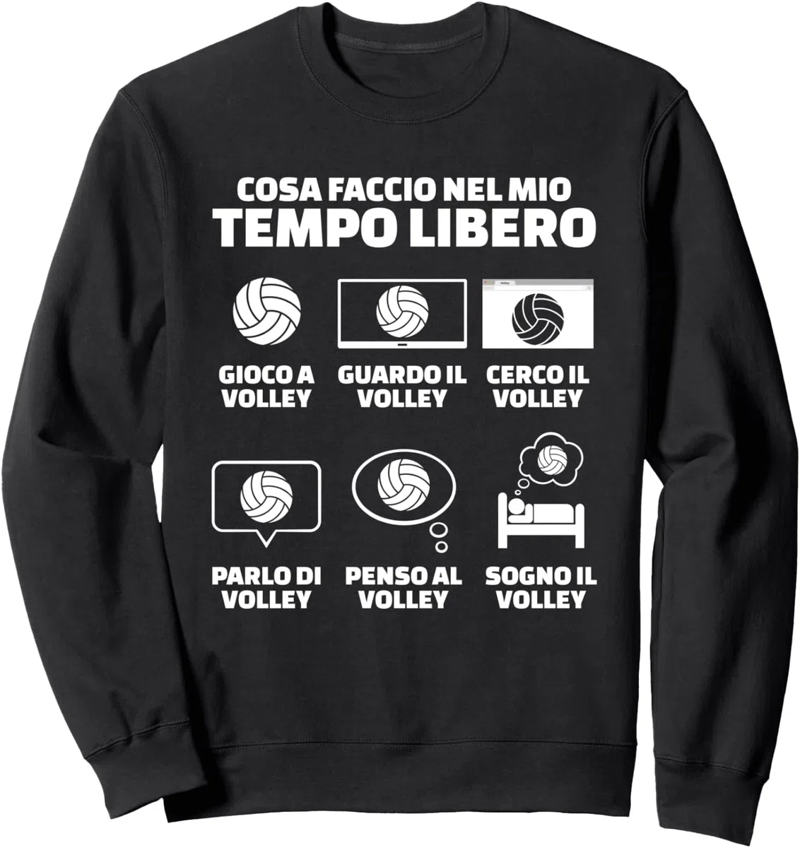 Pallavolo Volley Divertente Donna Uomo Regalo Tempo Libero Felpa