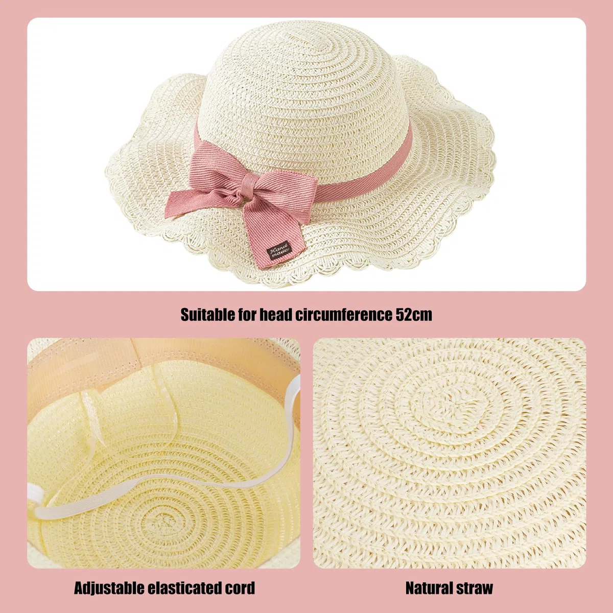 Set di Cappello da Sole per Ragazze,con Borsa e Occhiali da Sole,Cappello d'Estate per Bambini,per Vacanze,Spiaggia e attività Outdoor,Regali per la Giornata dei Bambini