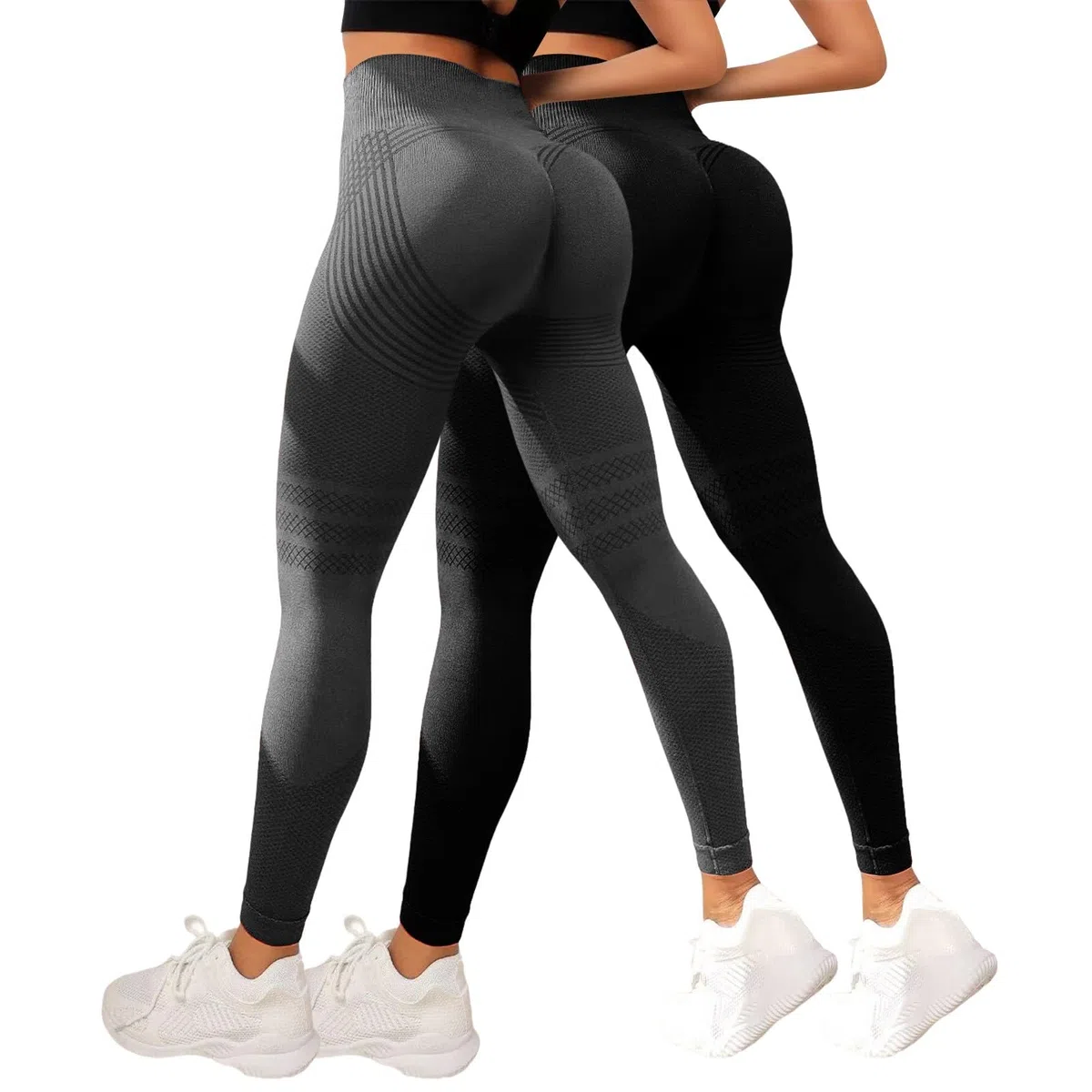 Generico 2 Pezzi Solenao Leggings Anti Cellulite Push Up Sculpture Lipedema a Compressione Controllo Graduata Anti Cellulite Leggings Sportivo Vita Alta Senza Cuciture Donna Fitness Yoga Pantacollant