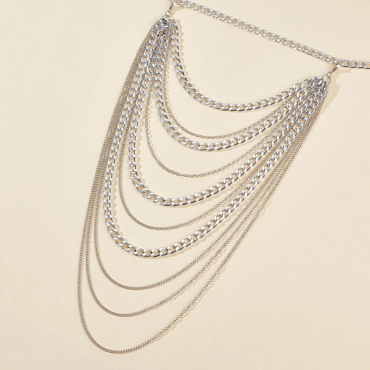 NICENEEDED Catena per Il Corpo della Spalla, Catene di Gioielli per Il Corpo con Collana Bikini Multistrato, Catene per Imbracatura per Il Corpo del Reggiseno Punk da Spiaggia per Donna