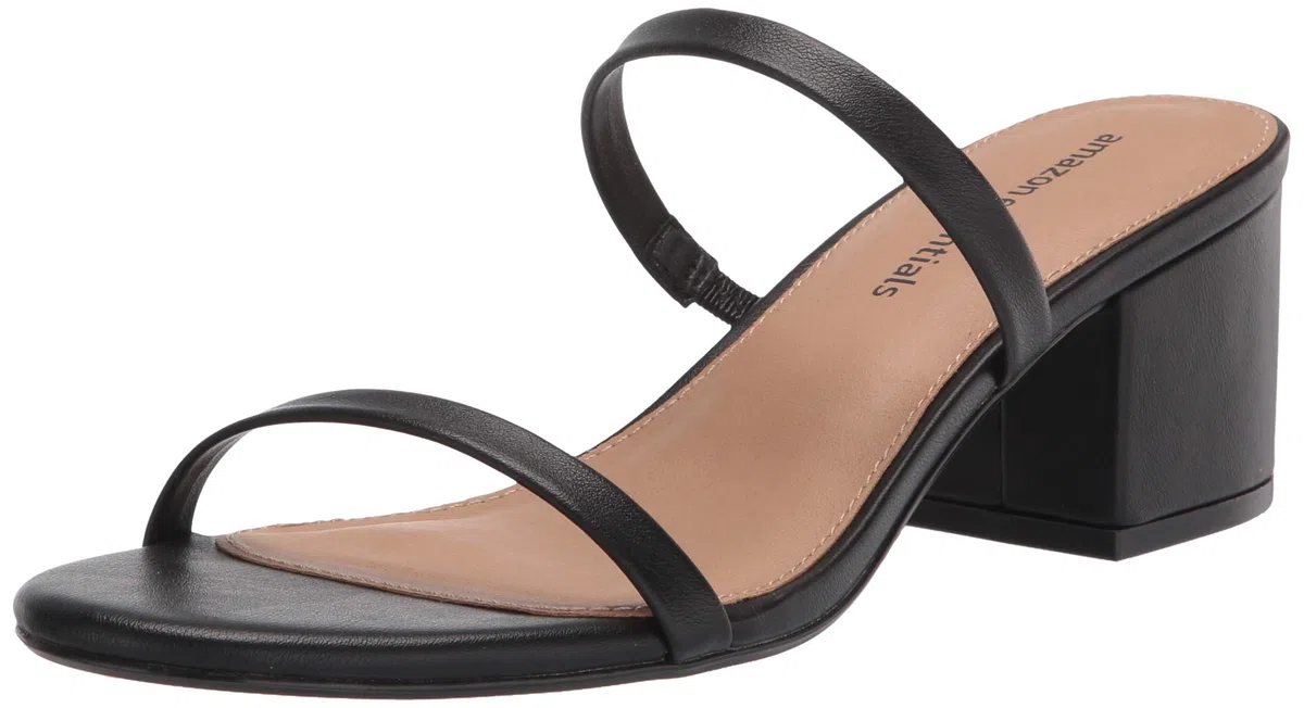 Amazon Essentials Donna Slide con Tacco e Due Cinturini Sottili