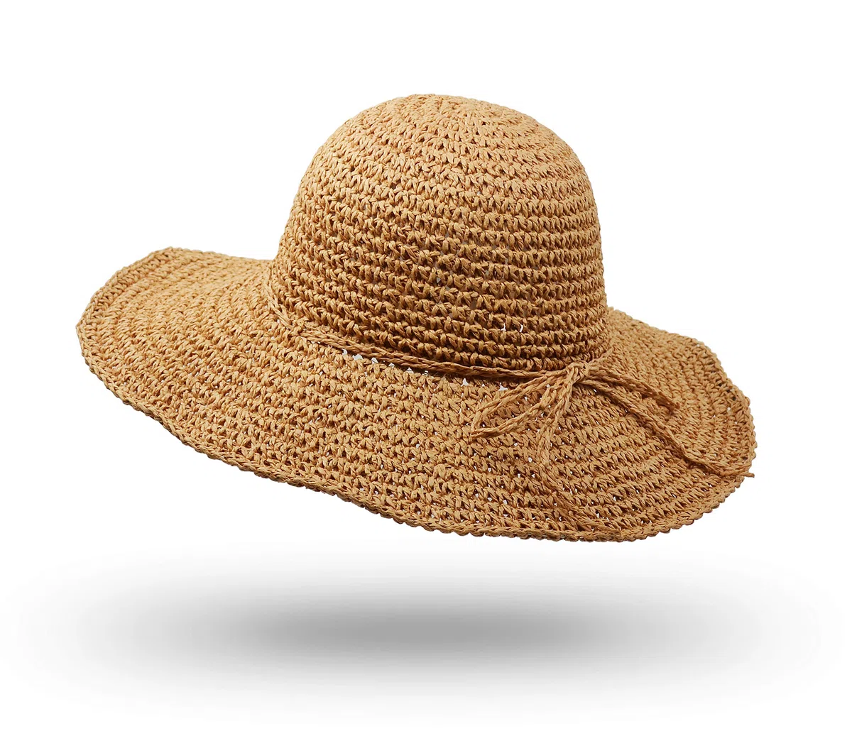 UltraKey Cappello di Paglia, Fatto a Mano Spiaggia Larga Cappello Pieghevole all'aperto Cappello da Spiaggia Copricapo per Adulti Bambini Uomo Donna