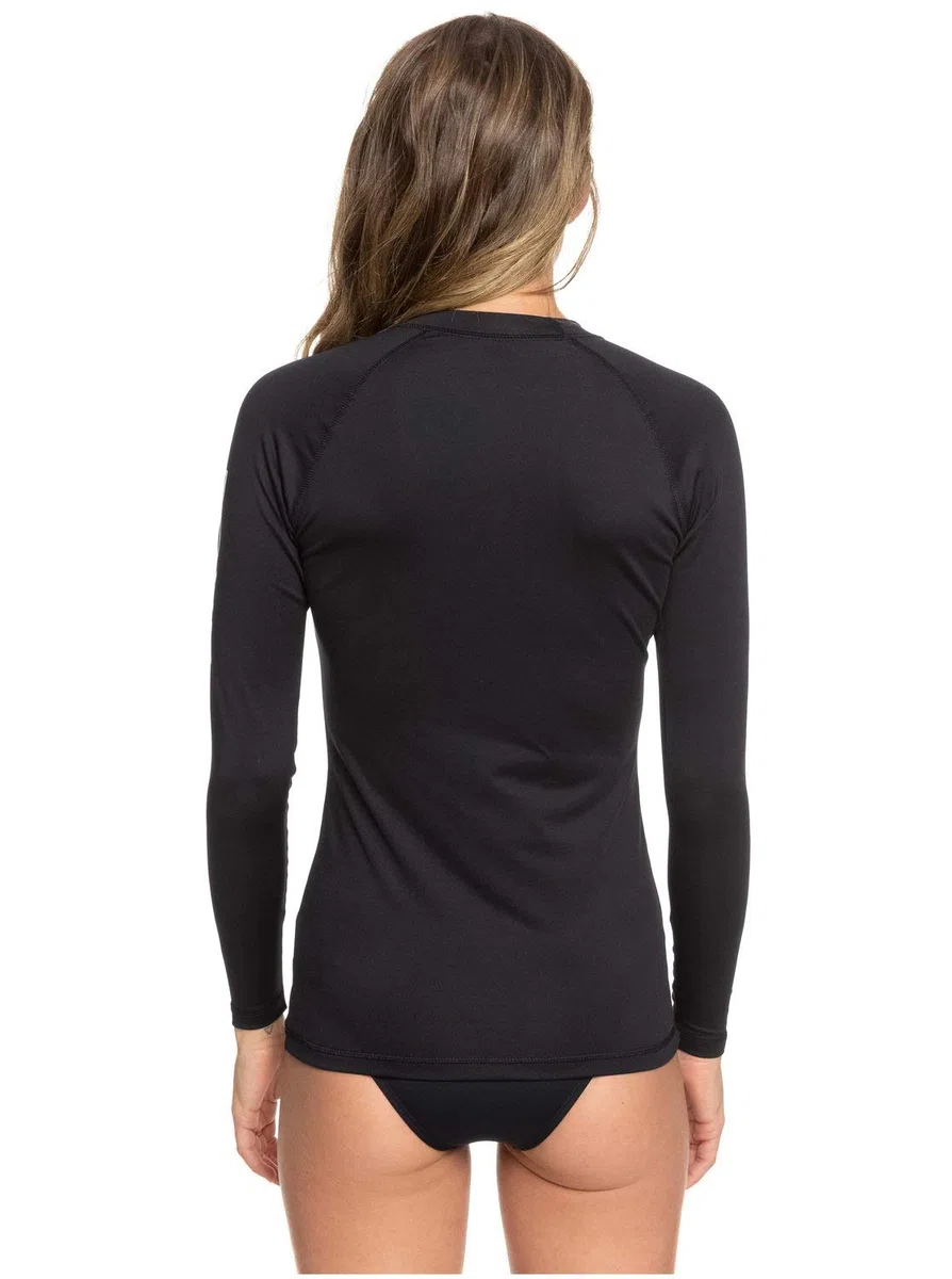 Roxy Whole Hearted-Rash Vest UPF 50 A Maniche Lunghe da Donna, Anthracite, M