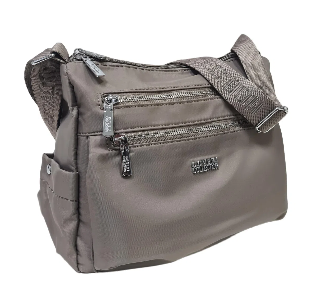 COVERI COLLECTION Borsa a Tracolla in Nylon Impermeabile, Multitasche, Dimensioni 28x23x12 cm, con Cerniere Metalliche, Tracolla Personalizzata Design Casual Art. 5056-20