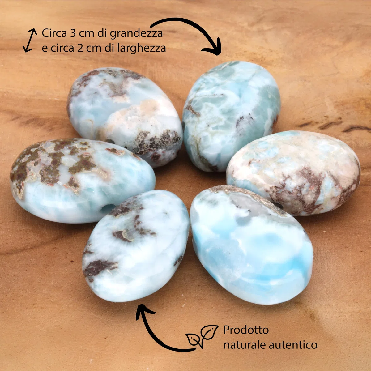 Lebensquelle Plus Larimar Ciondolo a goccia con inclusione | Ciondolo di pietre preziose forate con nastro di cotone, Pietra, Larimar