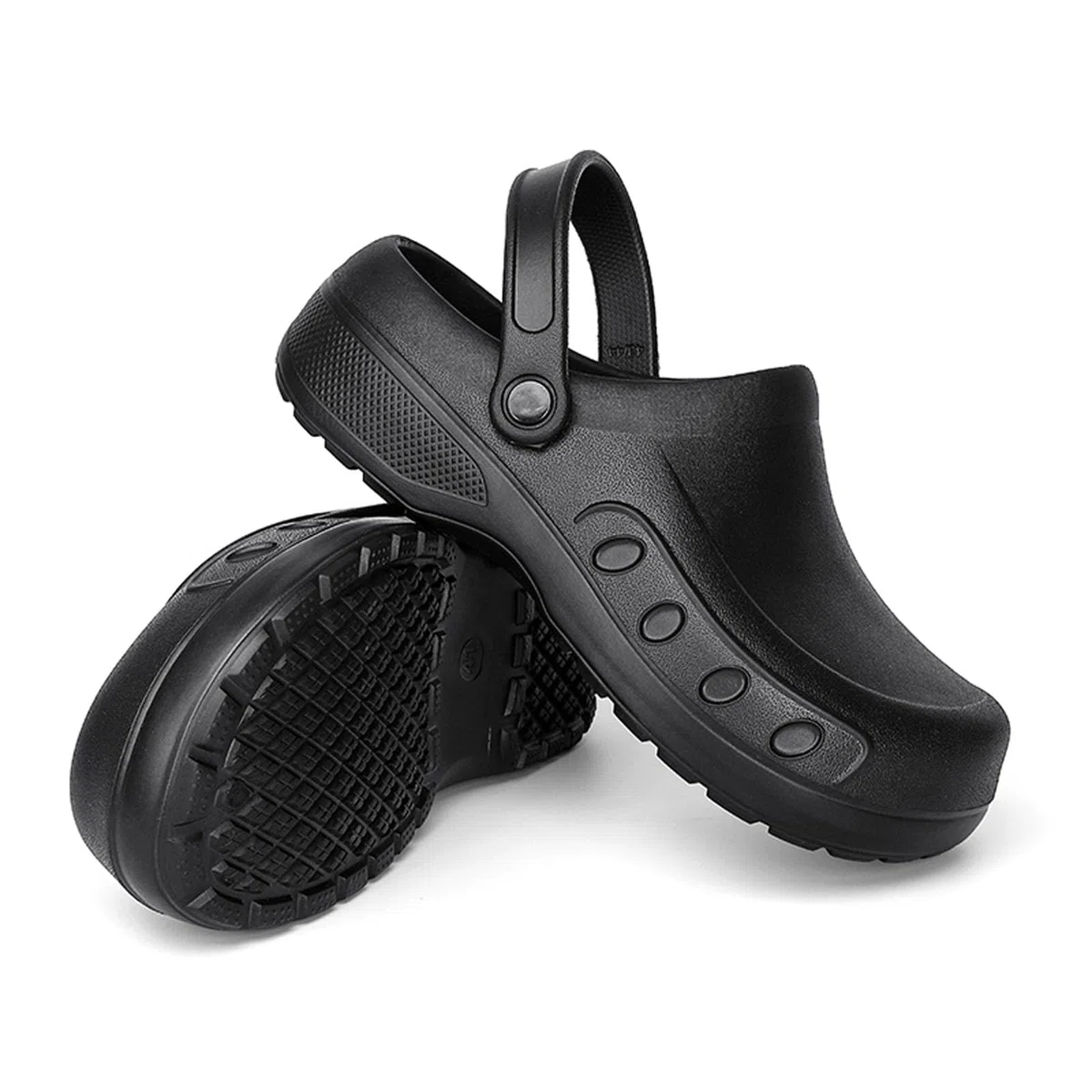MEIAGDT Zoccoli da cuoco da uomo, scarpe antinfortunistiche antiscivolo, impermeabili e resistenti all'olio, cinghie regolabili, adatti per ristorante, cucina, lavori di infermieristica, zoccoli da
