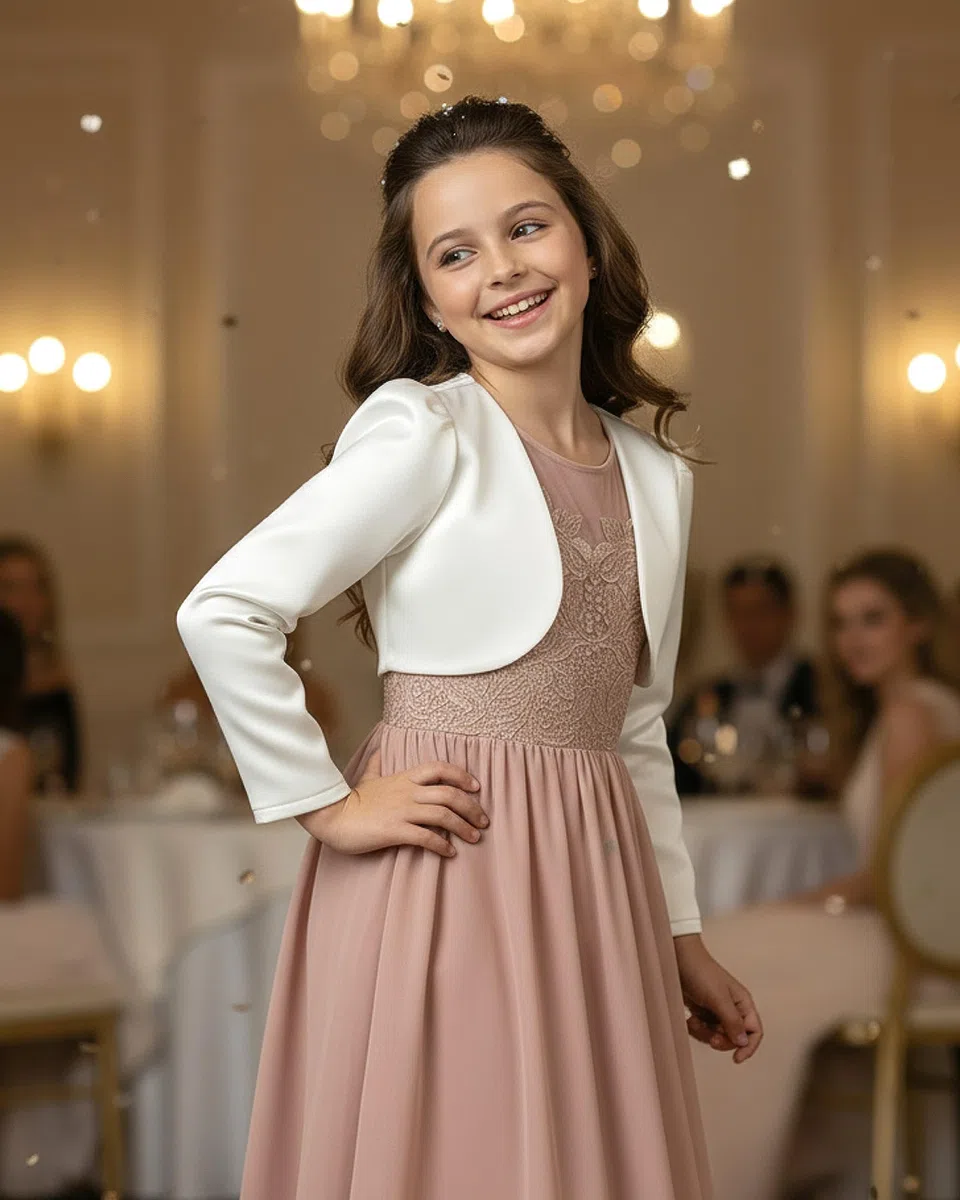 BlackButterfly Bambini Raso Manica Lunga Bolero Ragazze