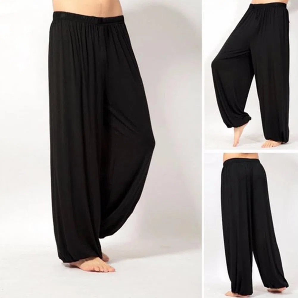 Pantaloni leggeri per Tai Chi per l'estate, ideali per l'allenamento di arti marziali (M, nero)