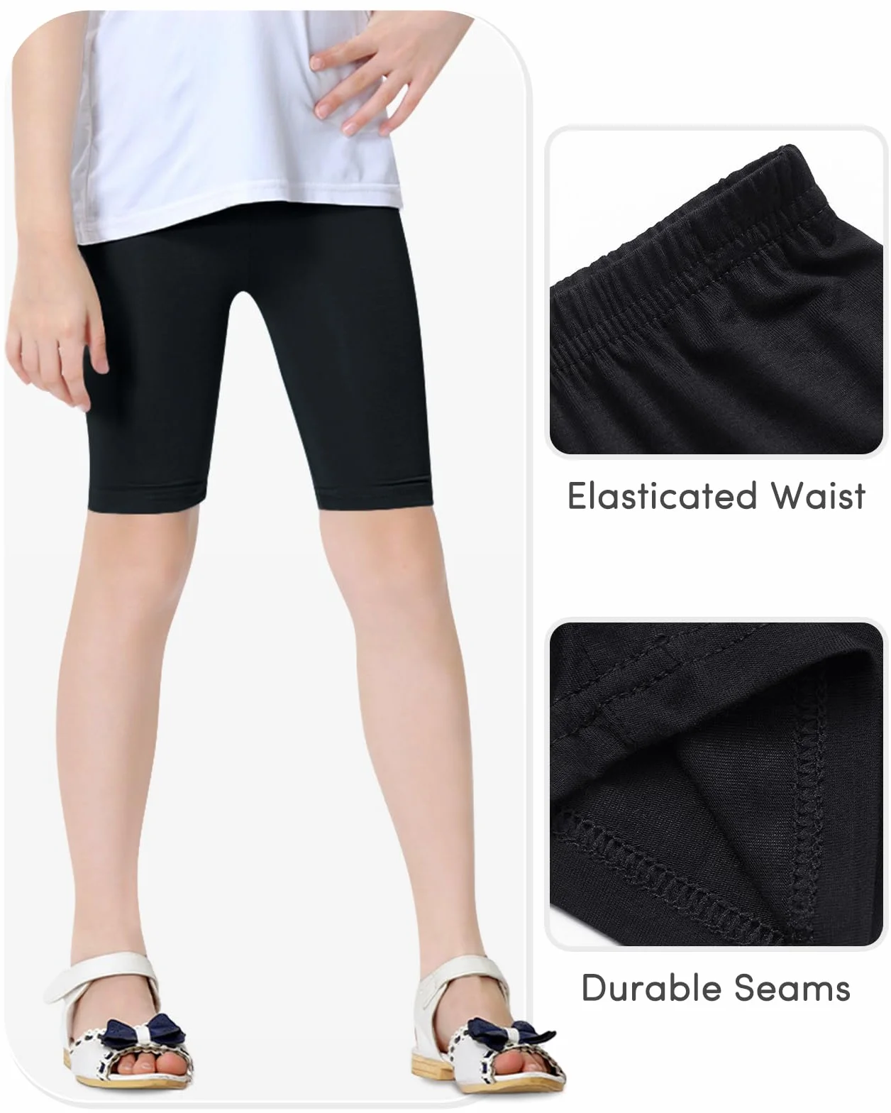 Domee Pantaloncini Leggings Corti Shorts Estivi Bambina Pacco da 4